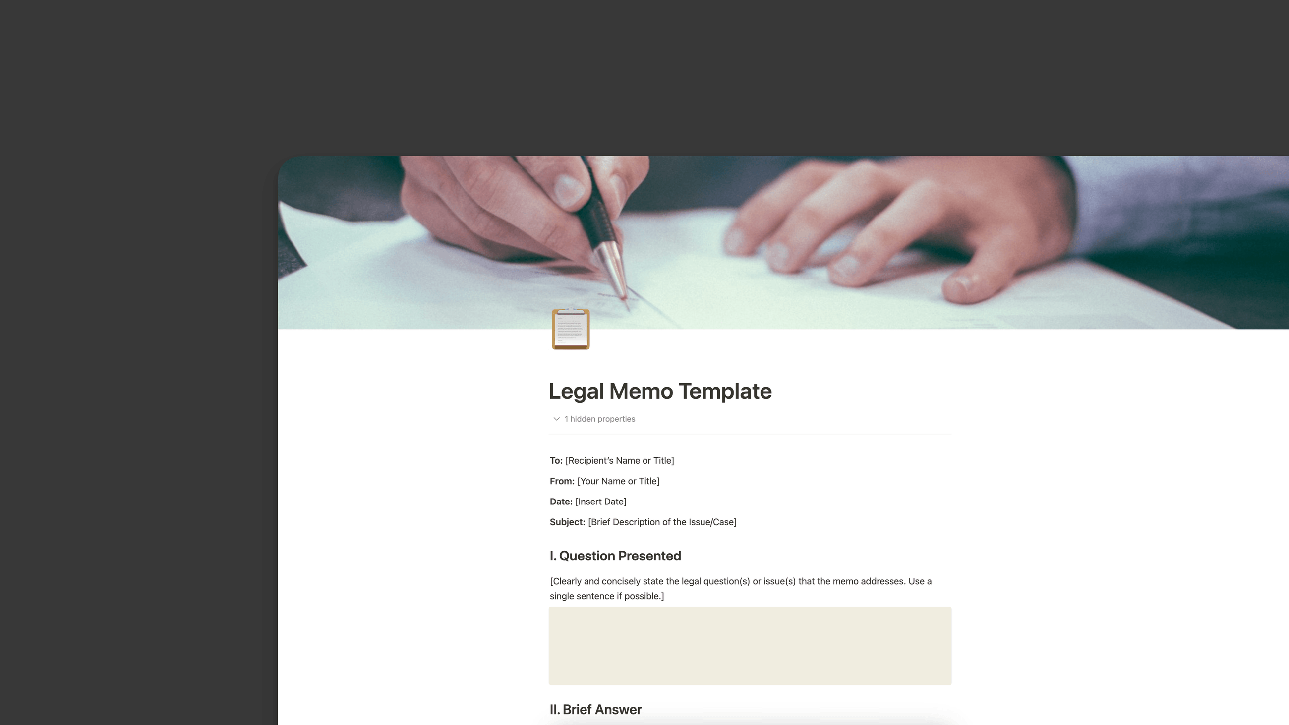 Legal Memo Template